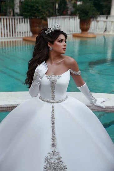 Bmbridal Off-the-Shoulder Ball Gown Wedding Dress With Beads_3