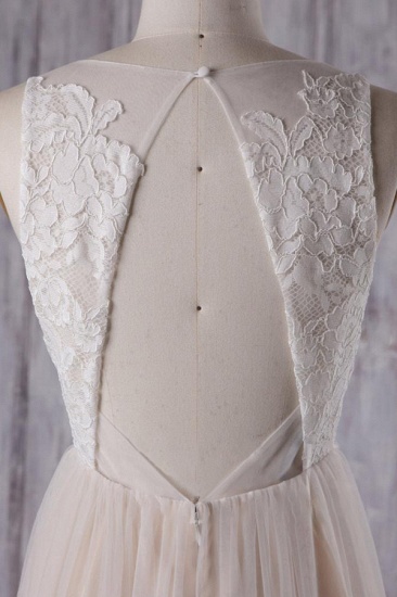 BMbridal Elegant A-line Tulle Lace Wedding Dress V-neck Appliques Ruffles Bridal Gowns On Sale_6