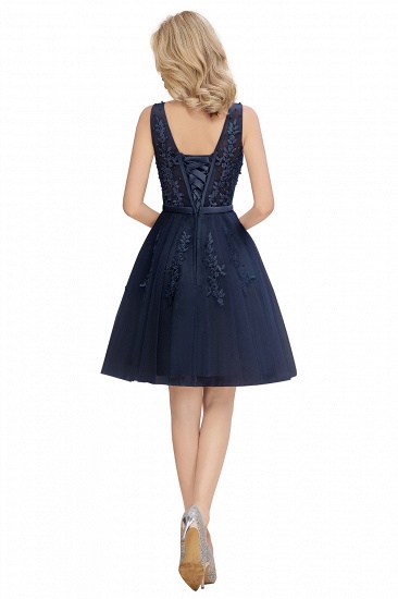 BMbridal Elegant V-Neck Sleeveless Short Prom Dress Mini Homecoming Dress With Lace Appliques_18