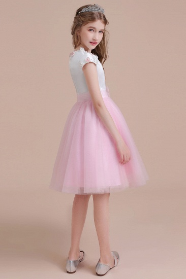 BMbridal A-Line Cap Sleeve Tulle Knee Length Flower Girl Dress Online_7