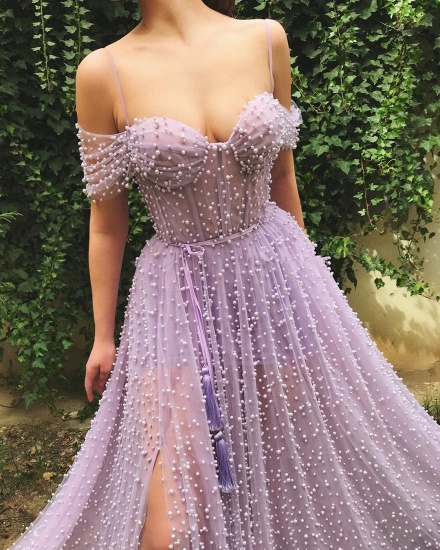 Bmbridal Lilac Off-the-Shoulder Long Prom Dress With Split_3