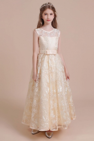 BMbridal A-Line Amazing Lace Tulle Flower Girl Dress Online_4