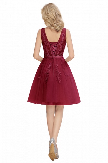 BMbridal Elegant V-Neck Sleeveless Short Prom Dress Mini Homecoming Dress With Lace Appliques_21