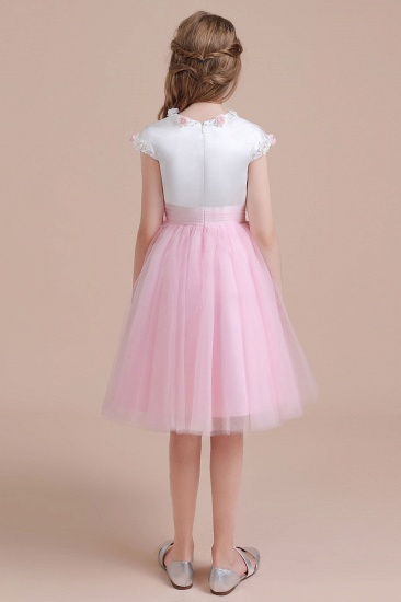 BMbridal A-Line Cap Sleeve Tulle Knee Length Flower Girl Dress Online_3
