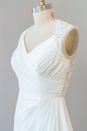 BMbridal Awesome Ruffle Lace Chiffon Sheath Wedding Dress Online_7