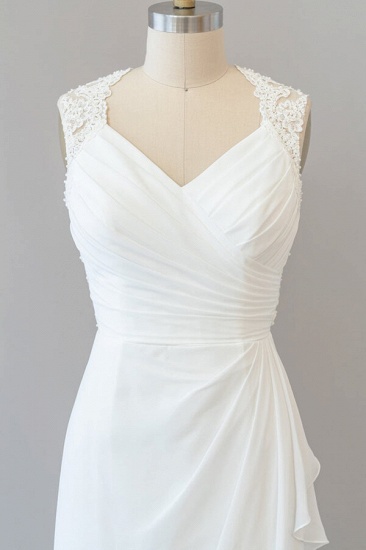BMbridal Awesome Ruffle Lace Chiffon Sheath Wedding Dress Online_6