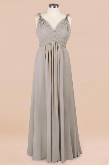 BMbridal Plus Size Chiffon V-neck Sleeveless Affordable Bridesmaid Dress with Ruffle_10