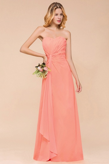BMbridal Stylish Sweetheart Ruffle Affordable Coral Chiffon Bridesmaid Dresses Online_6