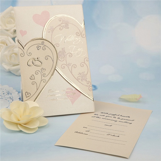 BMbridal New Arrival Tri-Fold Heart Style Invitation Cards (Set of 50)_3