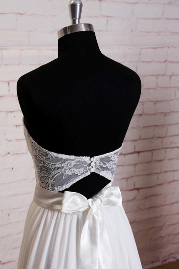 BMbridal Strapless Lace Chiffon A-line Wedding Dress On Sale_5