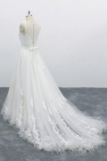 BMbridal Graceful Appliques Tulle A-line Wedding Dress On Sale_5