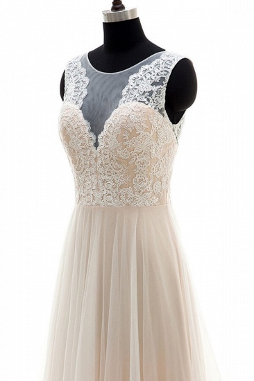 BMbridal Lace Tulle A-line Floor Length Wedding Dress On Sale_5
