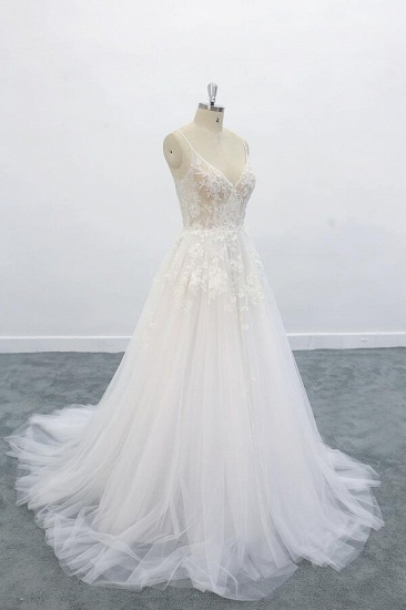 BMbridal Graceful Appliques Tulle A-line Wedding Dress On Sale_4