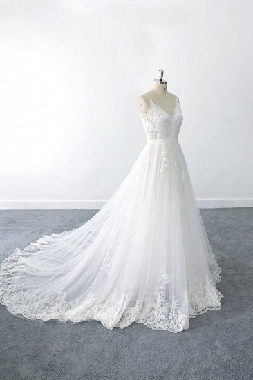 BMbridal Amazing Ruffle Appliques Tulle A-line Wedding Dress On Sale_5