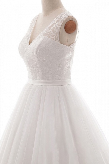 BMbridal Eye-catching V-neck Tulle A-line Wedding Dress On Sale_5