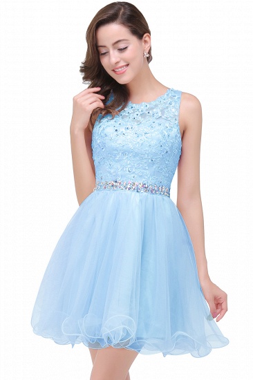 BMbridal A-line Knee-length Tulle Prom Dress with Appliques | BmBridal