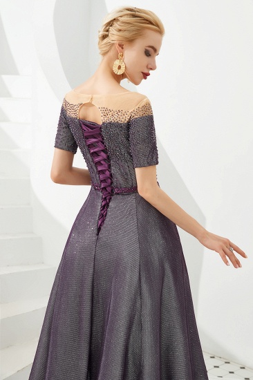 BMbridal Off-the-Shoulder Short Sleeve Beadings Prom Dress Long Lace-up Abendkleider_11