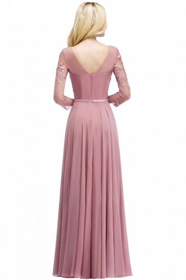 BMbridal Elegant Chiffon Lace Dusty Rose Evening Dress_2