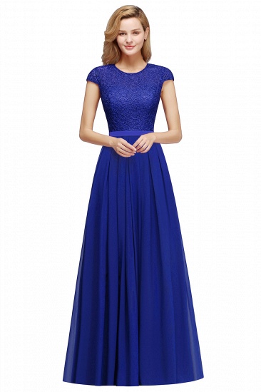BMbridal A-line Jewel Short Sleeves Chiffon Lace Bridesmaid Dress_5