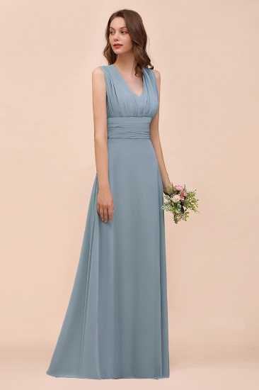 BMbridal New Arrival Dusty Blue Ruched Long Convertible Bridesmaid Dresses_55