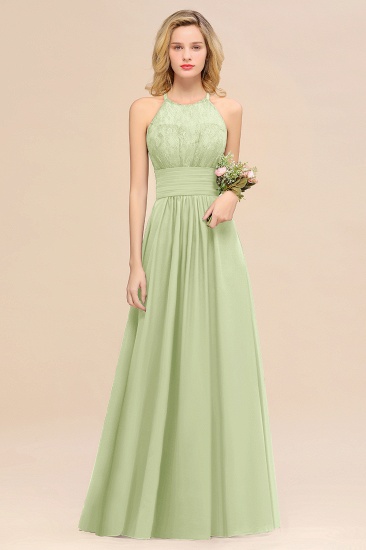 BMbridal Elegant Halter Ruffles Sleeveless Grape Lace Bridesmaid Dresses Affordable_35
