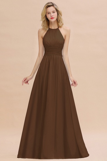 BMbridal Glamorous Halter Backless Long Affordable Bridesmaid Dresses with Ruffle_12
