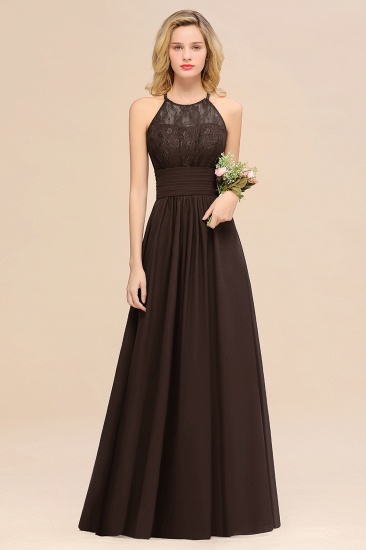 BMbridal Elegant Halter Ruffles Sleeveless Grape Lace Bridesmaid Dresses Affordable_11