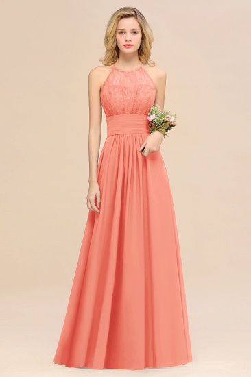 BMbridal Elegant Halter Ruffles Sleeveless Grape Lace Bridesmaid Dresses Affordable_45
