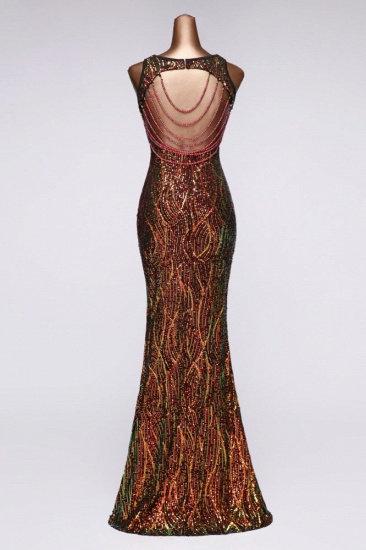 BMbridal Luxury V-Neck Backless Sequins Mermaid Prom Dresses with Front Slit_10