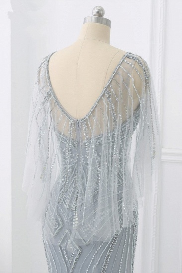 BMbridal Elegant Tulle Jewel Beadings Mermaid Prom Dresses with Ruffles Online_6
