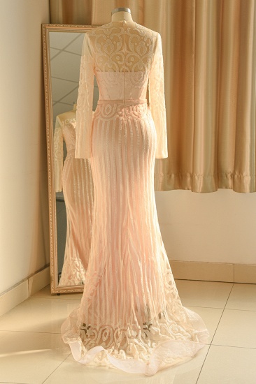 BMbridal Glamorous Long Sleeve Sequins Prom Dress Mermaid Long Online_4