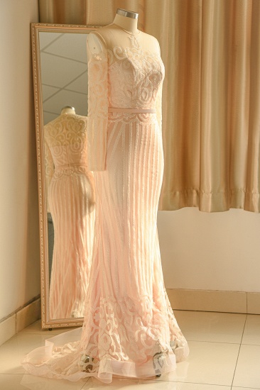 BMbridal Glamorous Long Sleeve Sequins Prom Dress Mermaid Long Online_6