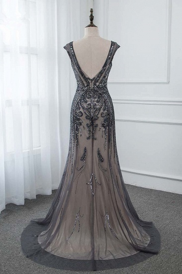 BMbridal Glamorous Jewel Black Mermaid Prom Dresses with Appliques Rhinestones_3