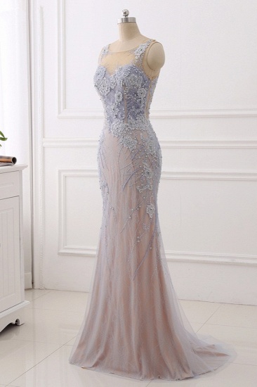 BMbridal Elegant Jewel Sleeveless Mermaid Prom Dresses Pearls with Appliques Online_4