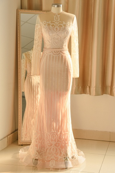 BMbridal Glamorous Long Sleeve Sequins Prom Dress Mermaid Long Online_2