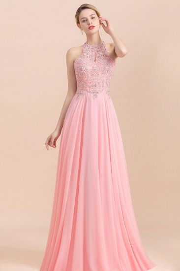 BMbridal A-line Chiffon Lace Ruffles Bridesmaid Dress with Beadings_5