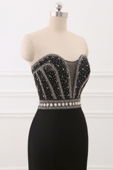 BMbridal Gorgeous Strapless Sweetheart Black Mermaid Prom Dresses with Rhinestones Online_5