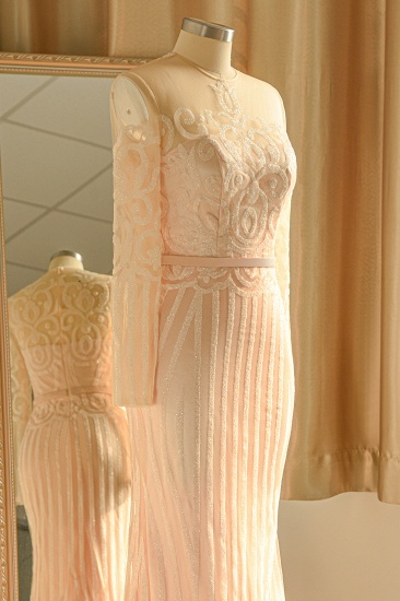 BMbridal Glamorous Long Sleeve Sequins Prom Dress Mermaid Long Online_7