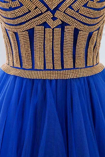 BMbridal Elegant Spaghetti Straps V-Neck Sleeveless Prom Dresses with Rhinestone Ruffles_6