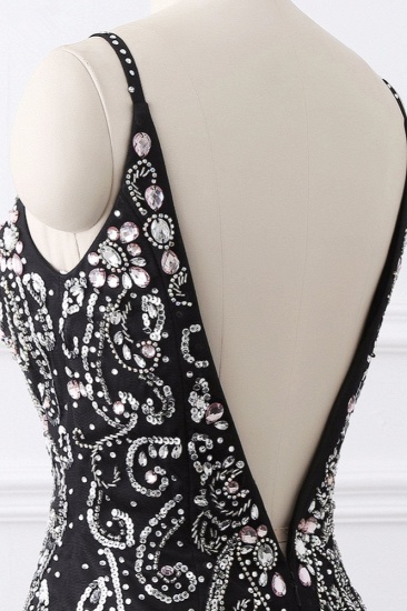 BMbridal Gorgeous Spaghetti Straps Black Mermaid Prom Dresses with Rhinestones Online_6