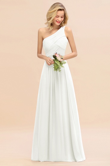 Elegante Rüschen One Shoulder Prom Kleider | A-Line ärmellose Abendkleider_2