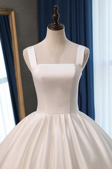 BMbridal Elegant Ball Gown Straps Square-Neck Wedding Dress Ruffles Sleeveless Bridal Gowns Online_6