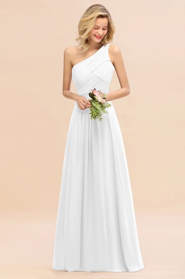 Elegante Rüschen One Shoulder Prom Kleider | A-Line ärmellose Abendkleider_1