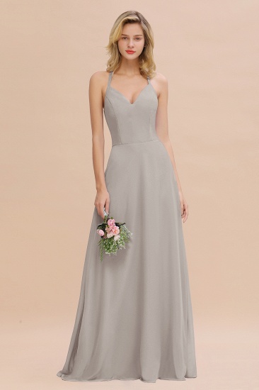 BMbridal Modest Halter V-Neck Sleeveless Long Bridesmaid Dresses Online_30