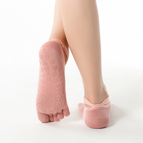 BMbridal 3 Pairs Comfortable Cotton Long One-size Yoga Socks Five-finger Wear-resistant Non-slip Four Season Breathable Split Toe Point_10