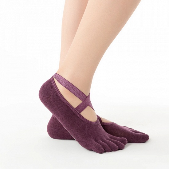 BMbridal 3 Pairs Comfortable Cotton Long One-size Yoga Socks Five-finger Wear-resistant Non-slip Four Season Breathable Split Toe Point_8