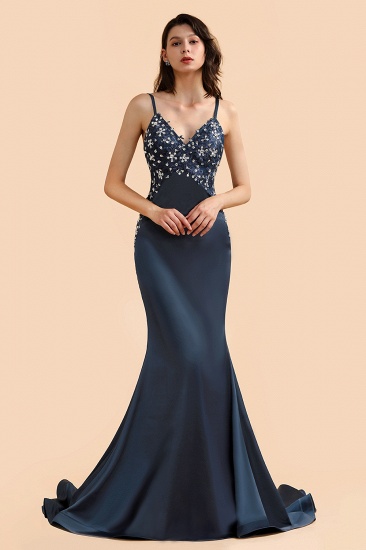 BMbridal Affordable Spaghetti Straps V-Neck Prom Dresses Sleeveless Appliques Beadings Party Dresses Online_2