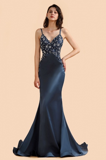 BMbridal Affordable Spaghetti Straps V-Neck Prom Dresses Sleeveless Appliques Beadings Party Dresses Online_5