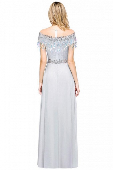 BMbridal A-line Jewel Short Sleeves Sequins Evening Dress with Tassels_3