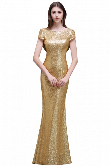 BMbridal Women Sparkly Rose Gold Long Sequins Bridesmaid Dress_2